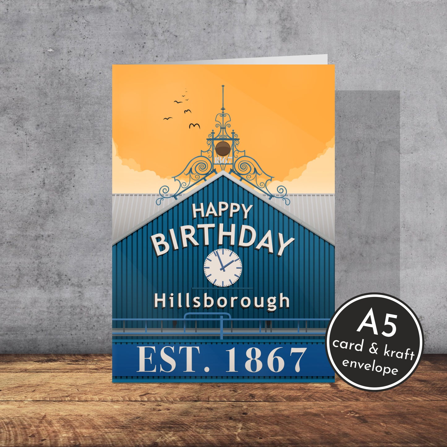 Sheffield Wednesday Ground Birthday Card | A5 Card and Envelope - Millstones & Moor
