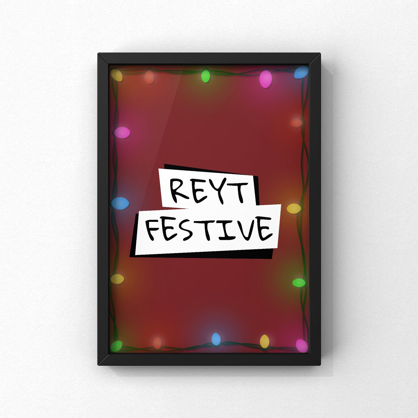 Reyt Festive Yorkshire Print | Yorkshire Slang | A5 A4 A3 - Millstones & Moor