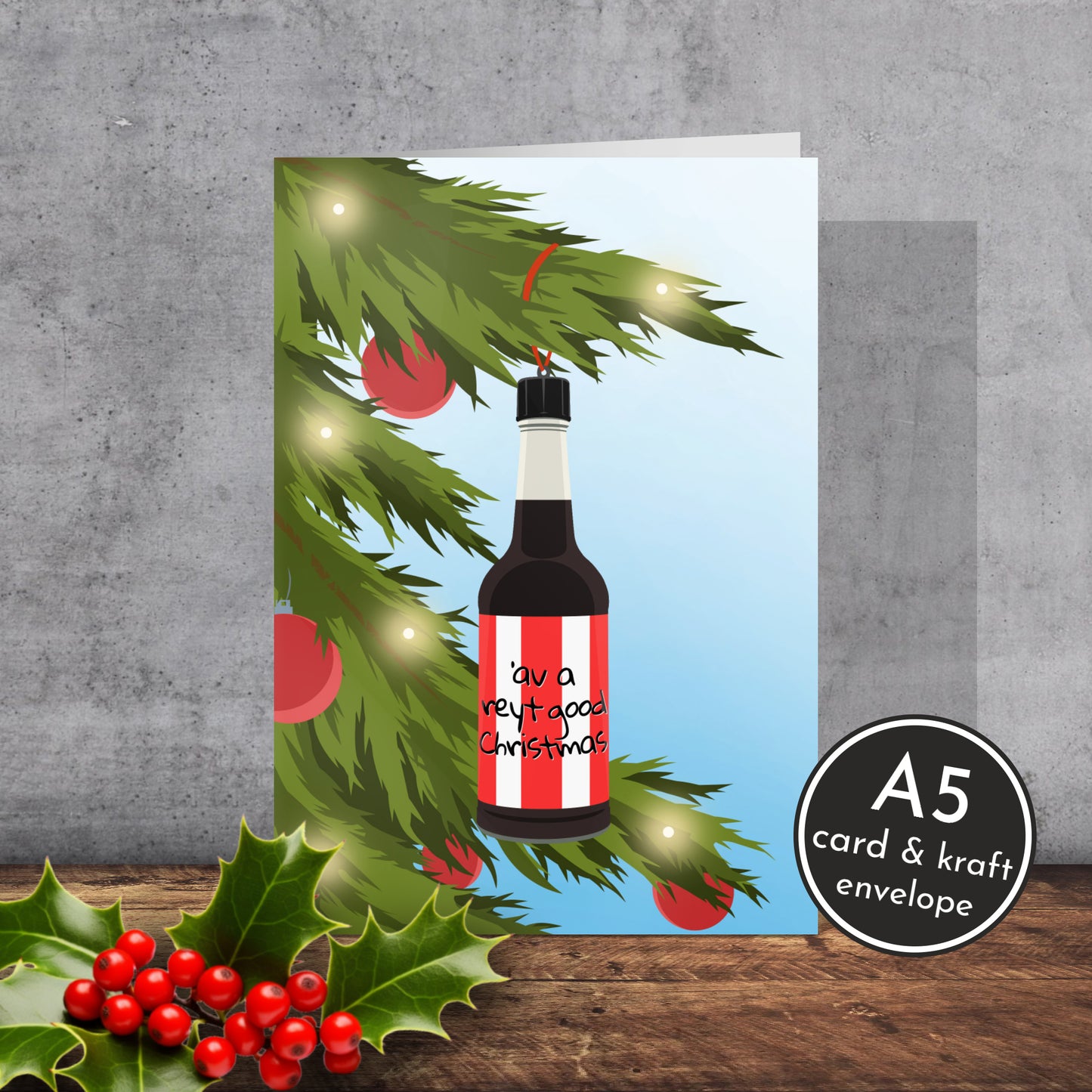SUFC Henderson’s Relish Themed Yorkshire Christmas Card | A5 Card and Envelope - Millstones & Moor
