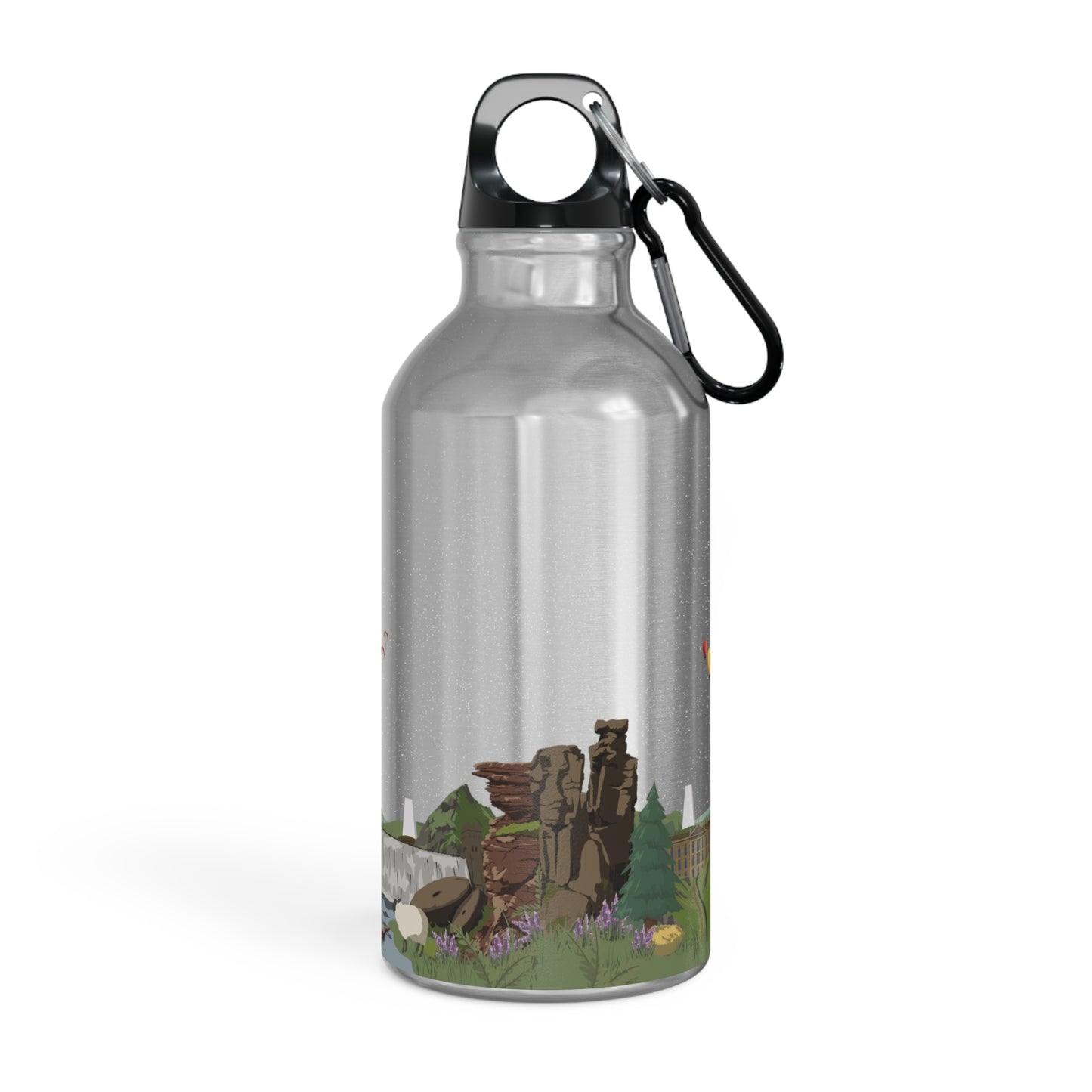 Peak District National Park illustrated metal water bottle