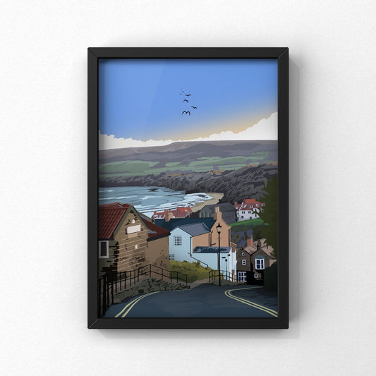 Robin Hood’s Bay | Yorkshire Print | A5 A4 A3 - Millstones & Moor