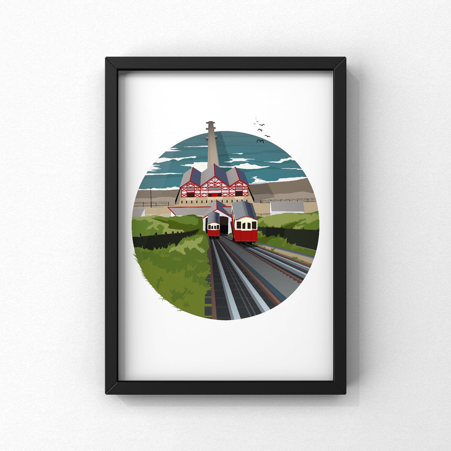Saltburn Cliff Tramway | Yorkshire Print | A5 A4 A3 - Millstones & Moor