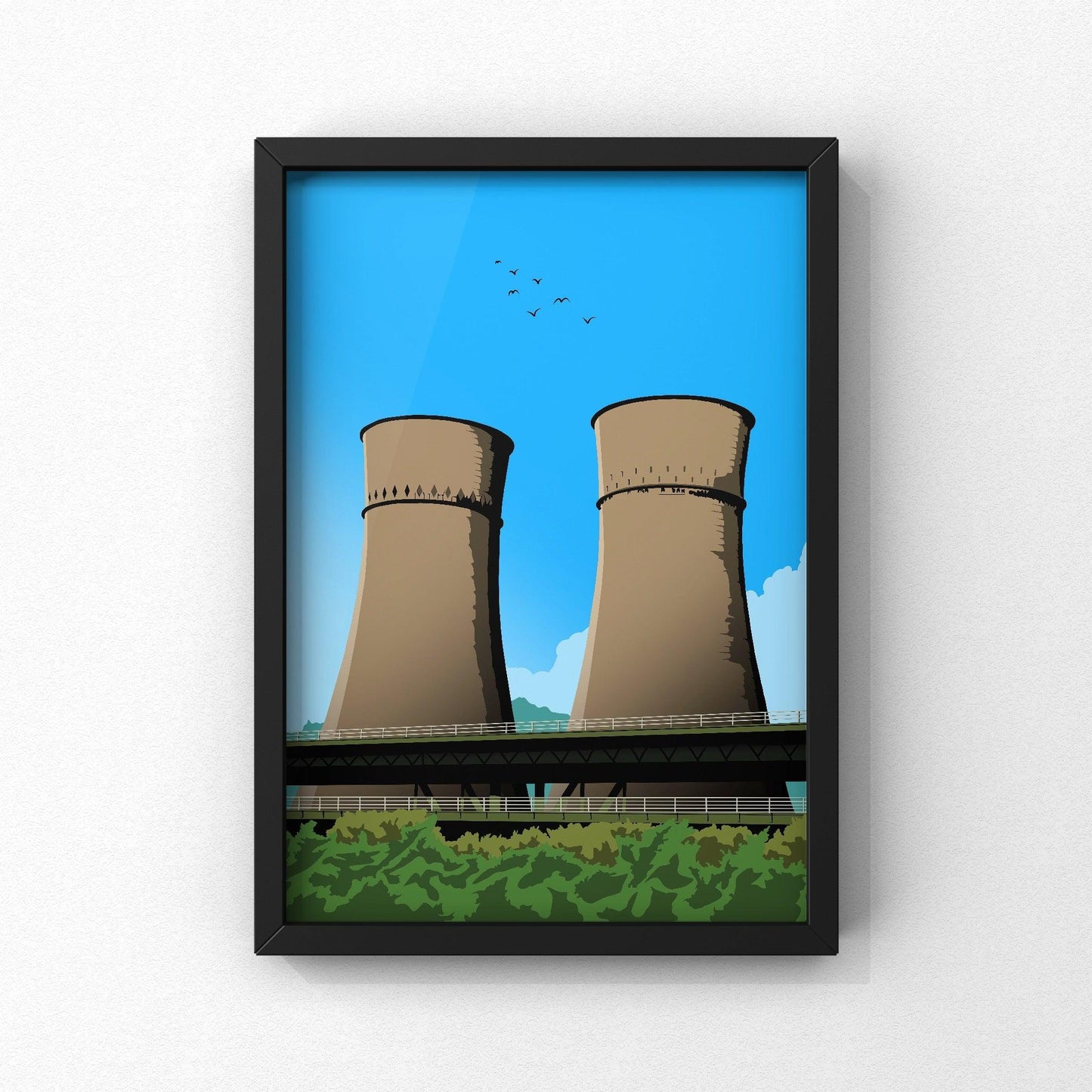 Sheffield Cooling Towers | Sheffield Print | A5 A4 A3 - Millstones & Moor