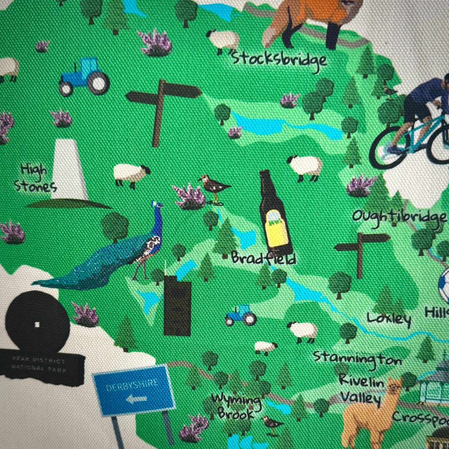 Sheffield Map Illustrated Tea Towel