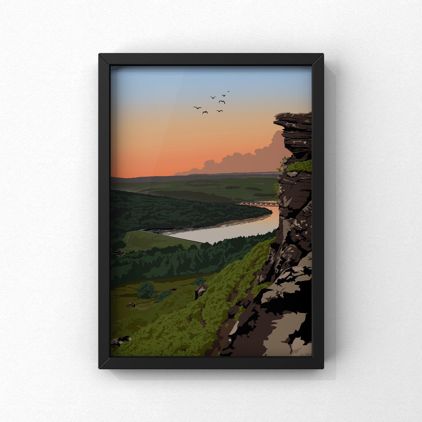 Bespoke Landscape Print | Commission | A4 A3 - Millstones & Moor