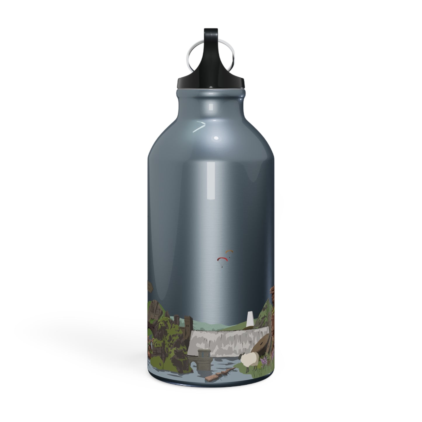 Peak District National Park illustrated metal water bottle