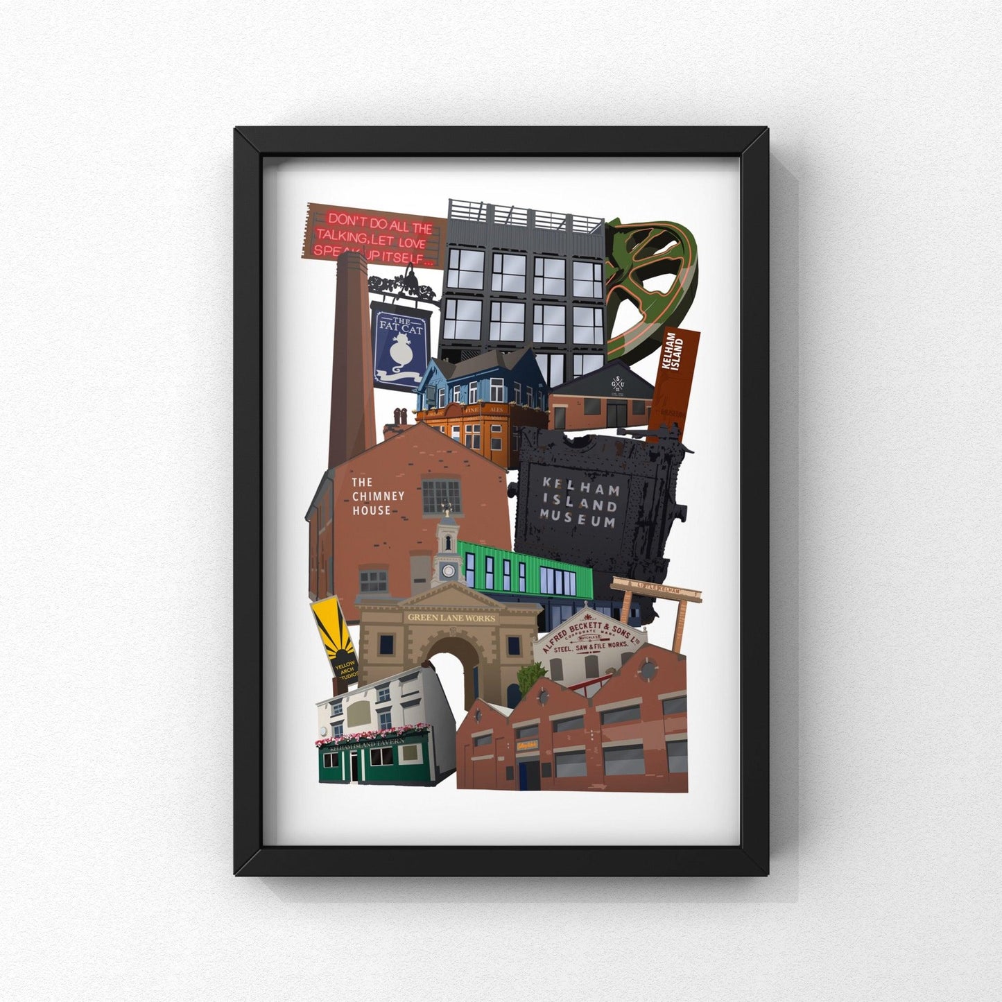 Kelham Island | Sheffield Print | A5 A4 A3 - Millstones & Moor