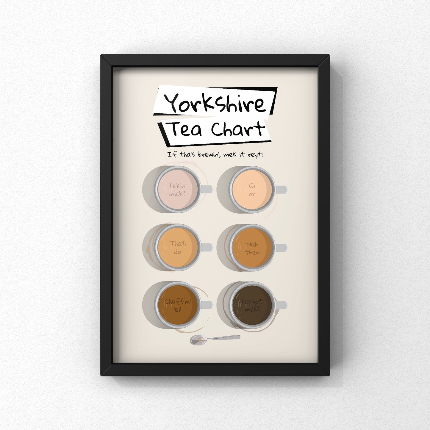 Yorkshire Tea Tones Print | Yorkshire Slang | A5 A4 A3 - Millstones & Moor