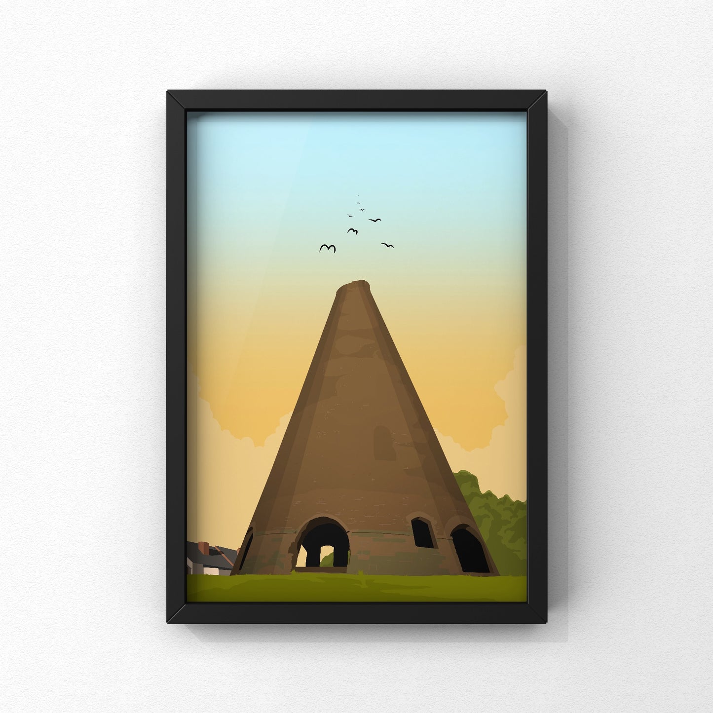 Catcliffe Glass Cone Print | Rotherham Print | A5 A4 A3