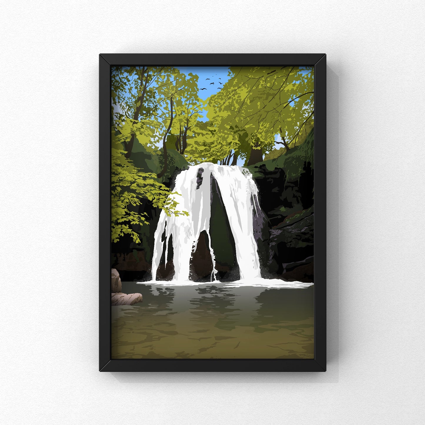 Janet’s Foss Waterfall | Yorkshire Print | A5 A4 A3 - Millstones & Moor