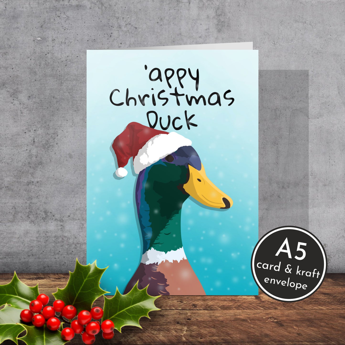 Yorkshire Duck Christmas Card | A5 Card and Envelope - Millstones & Moor