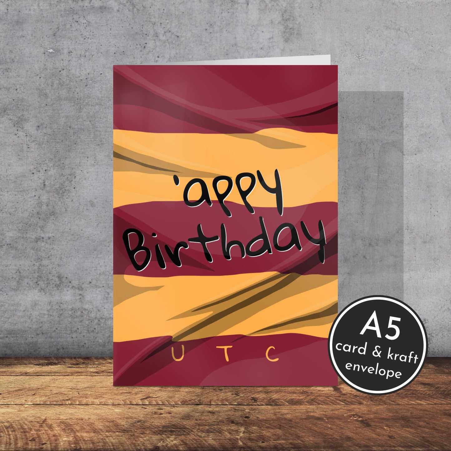 Bradford City Themed Birthday Card | Yorkshire Slang | A5 Card and Envelop - Millstones & Moor