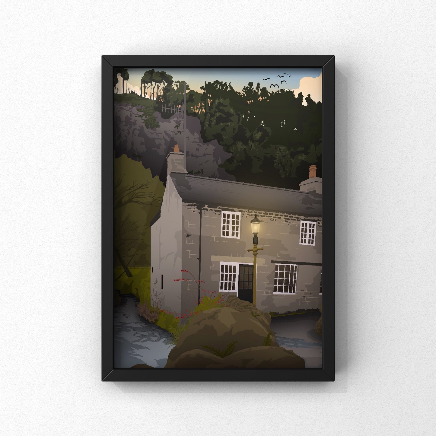Castleton Print| Peak District Artwork | A5 A4 A3 - Millstones & Moor