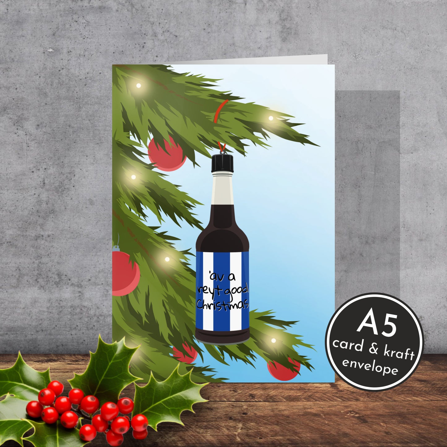 SWFC Henderson’s Relish Themed Yorkshire Christmas Card | A5 Card and Envelope - Millstones & Moor