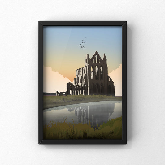 Whitby Abbey | Yorkshire Print | A5 A4 A3 - Millstones & Moor