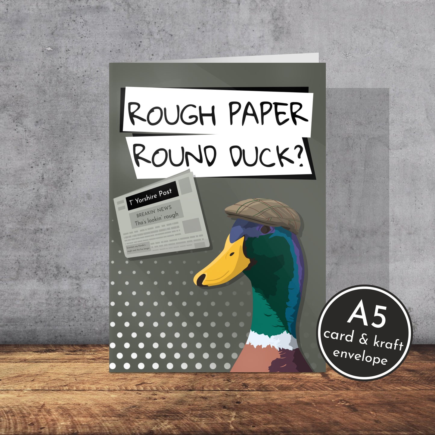 Rough Paper Round Birthday Card | Yorkshire slang | A5 Card and Envelope - Millstones & Moor