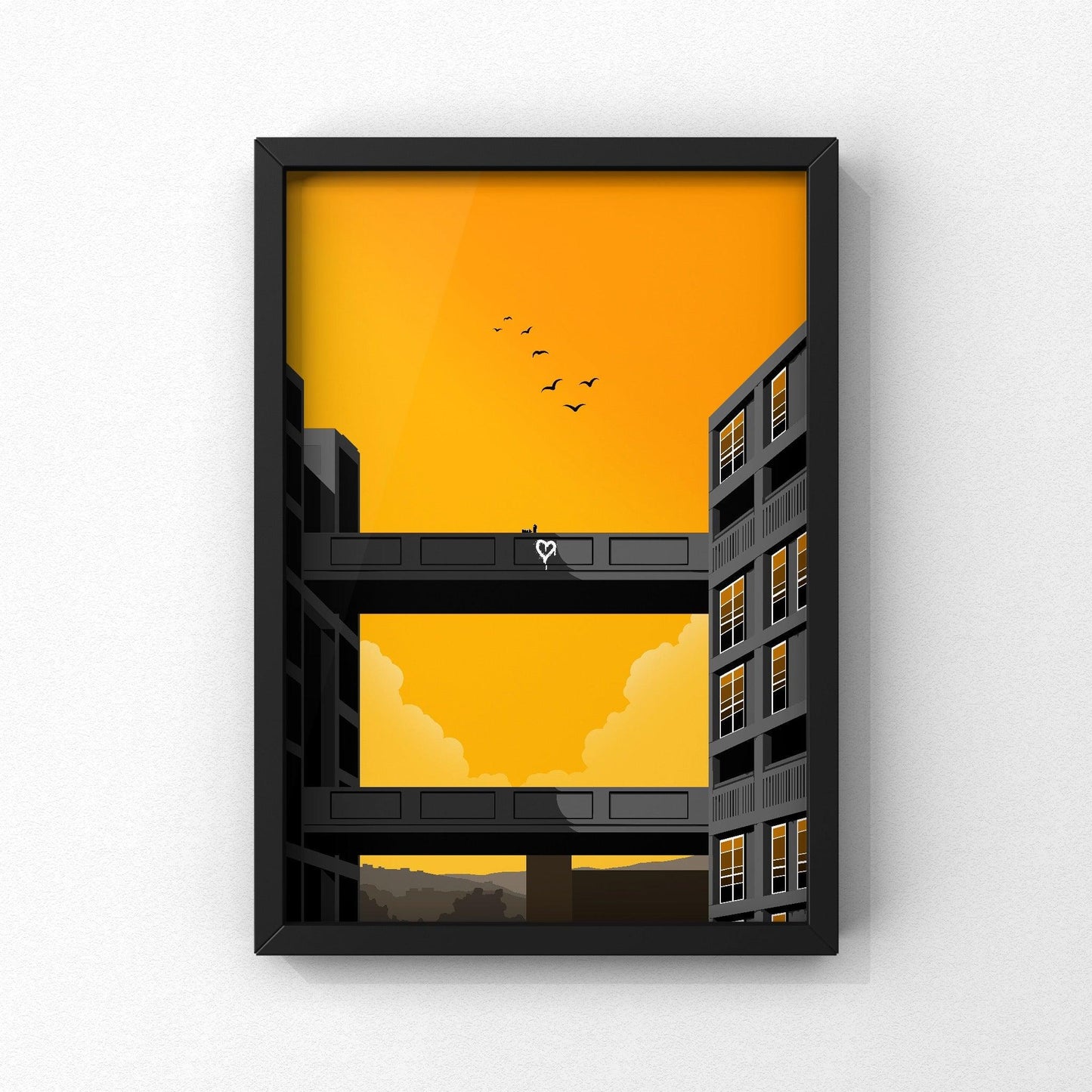Park Hill Flats | Sheffield Print | A5 A4 A3 - Millstones & Moor