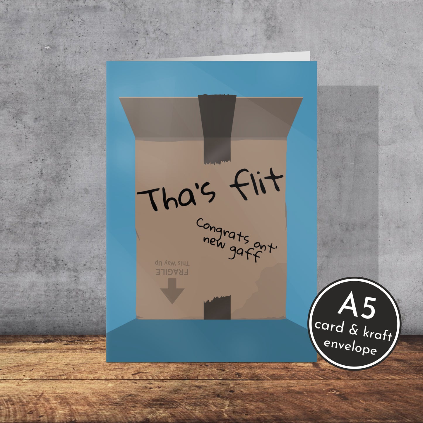 Tha’s Flit New House Card | Yorkshire Slang | A5 Card and Envelopeh - Millstones & Moor