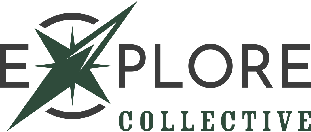 Logo of Explore Collective with a green compass design