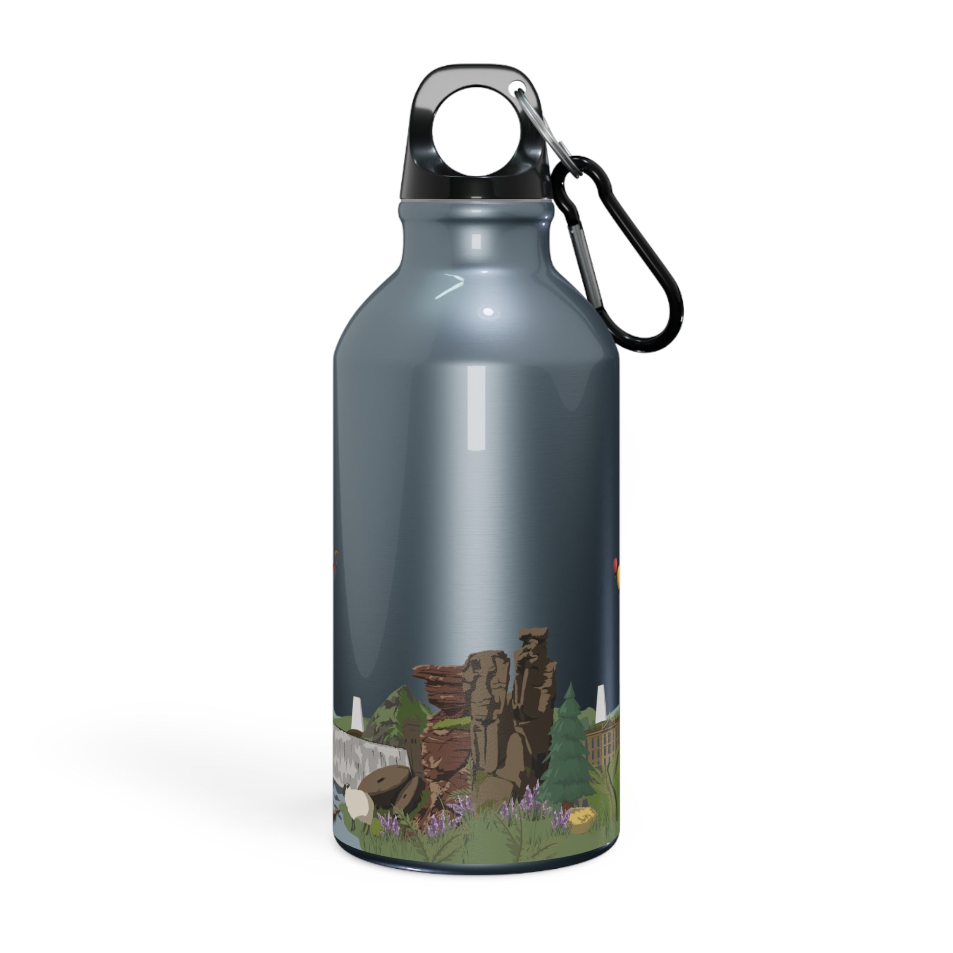 Peak District National Park illustrated metal water bottle