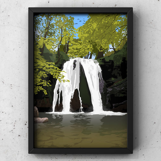 Janet’s Foss Waterfall | Yorkshire Print | A5 A4 A3