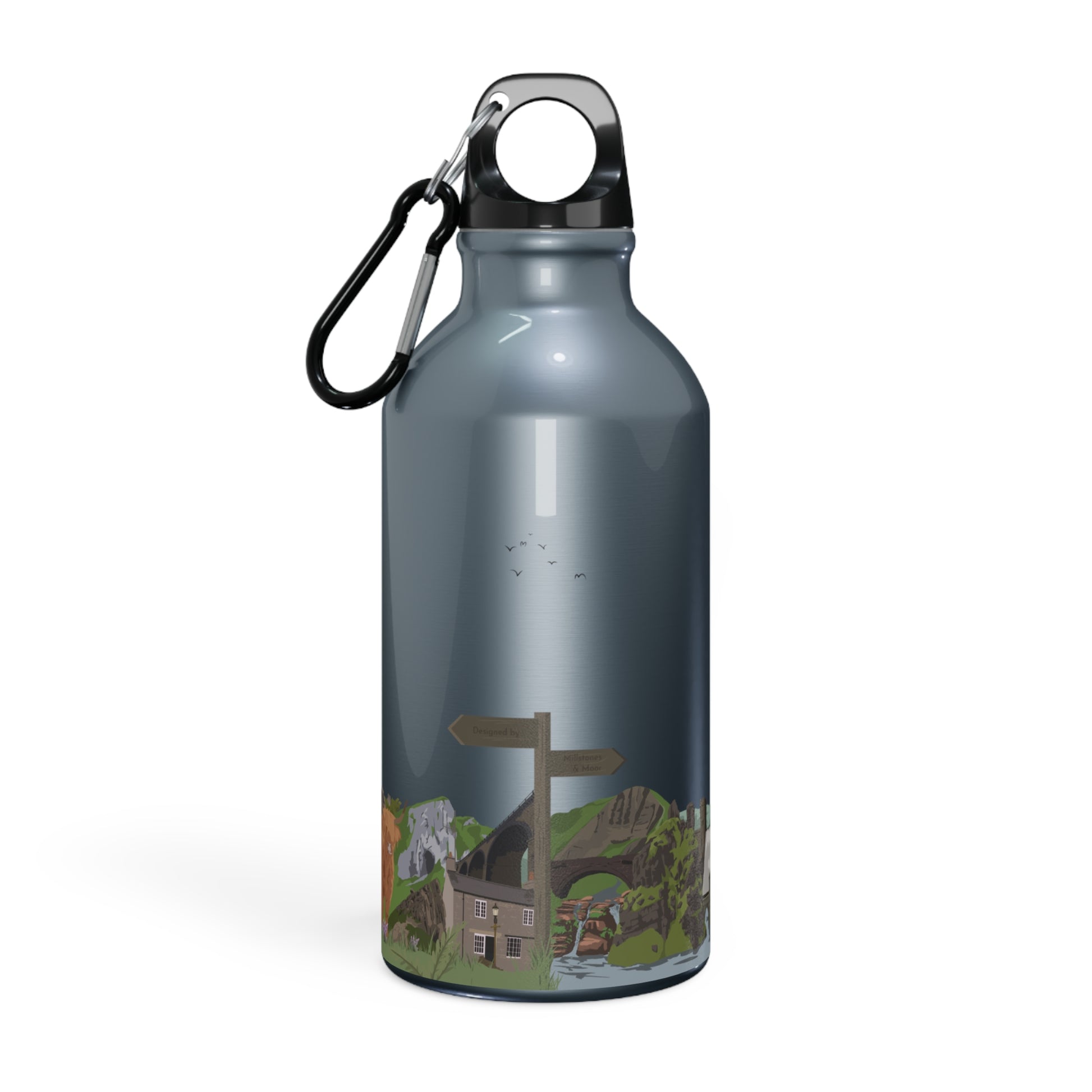 Peak District National Park illustrated metal water bottle
