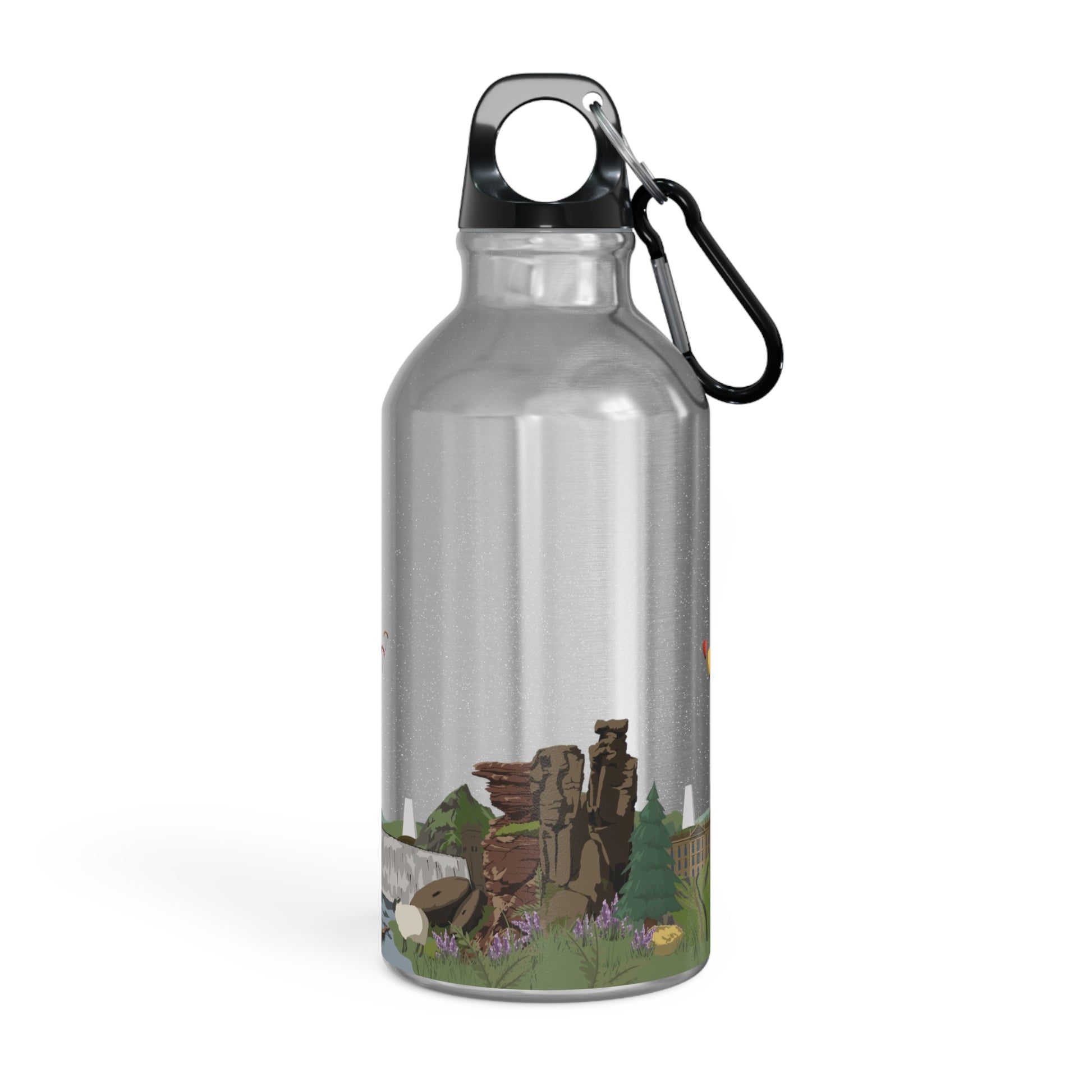 Peak District National Park illustrated metal water bottle