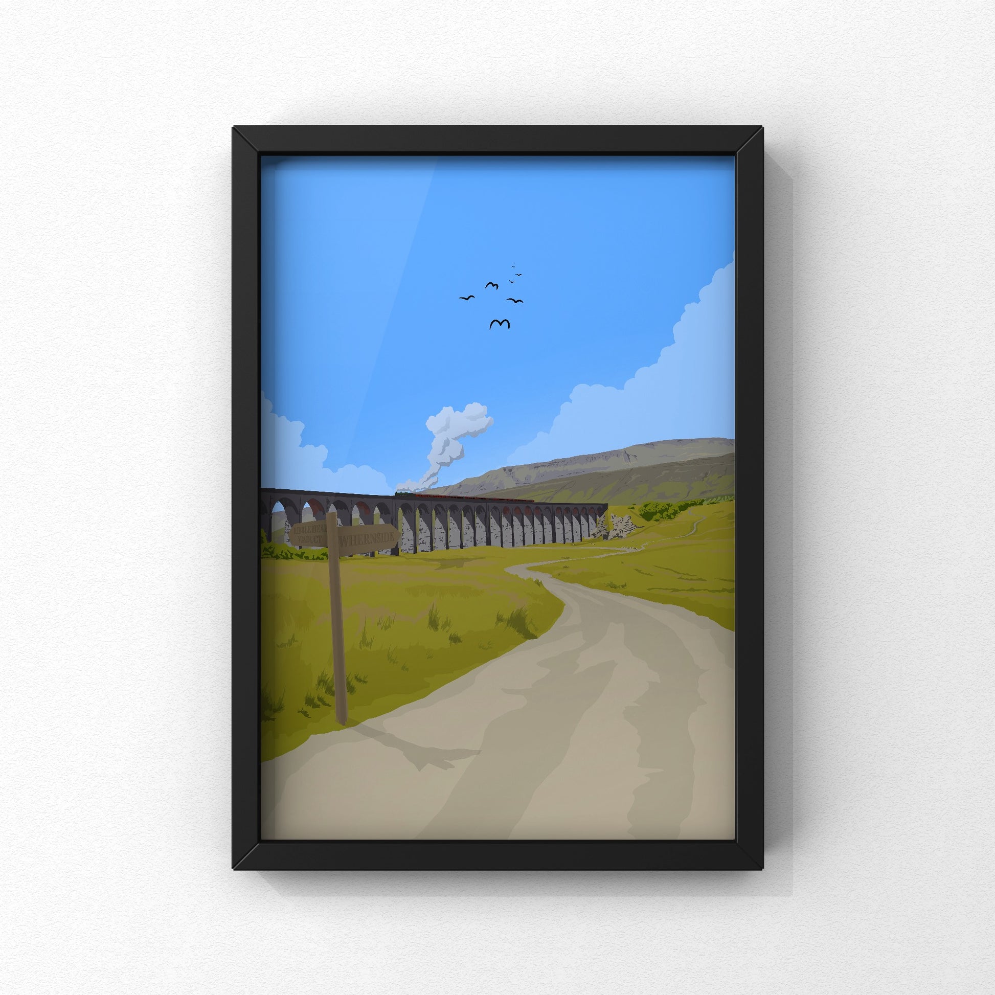 Whernside Yorkshire three peaks digital illustration print