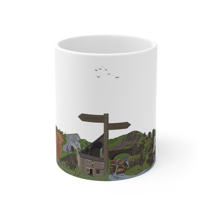 Peak District Illustrated Mug - Millstones & Moor