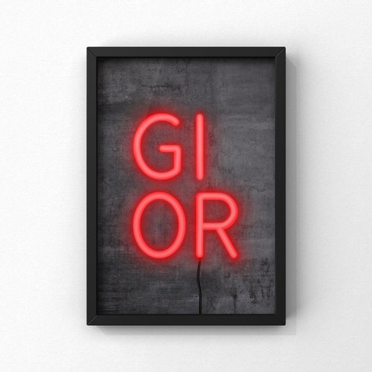 Gi Or Neon Sign Print | Yorkshire Slang | A5 A4 A3 - Millstones & Moor