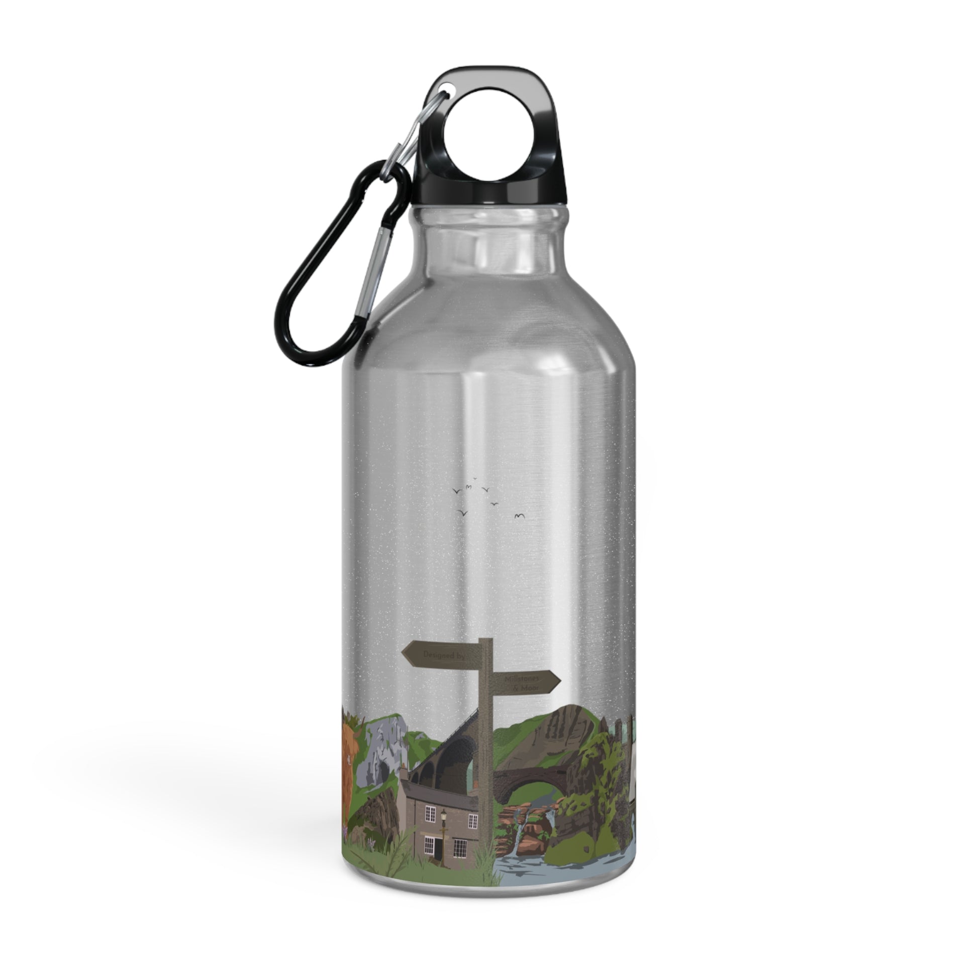 Peak District National Park illustrated metal water bottle