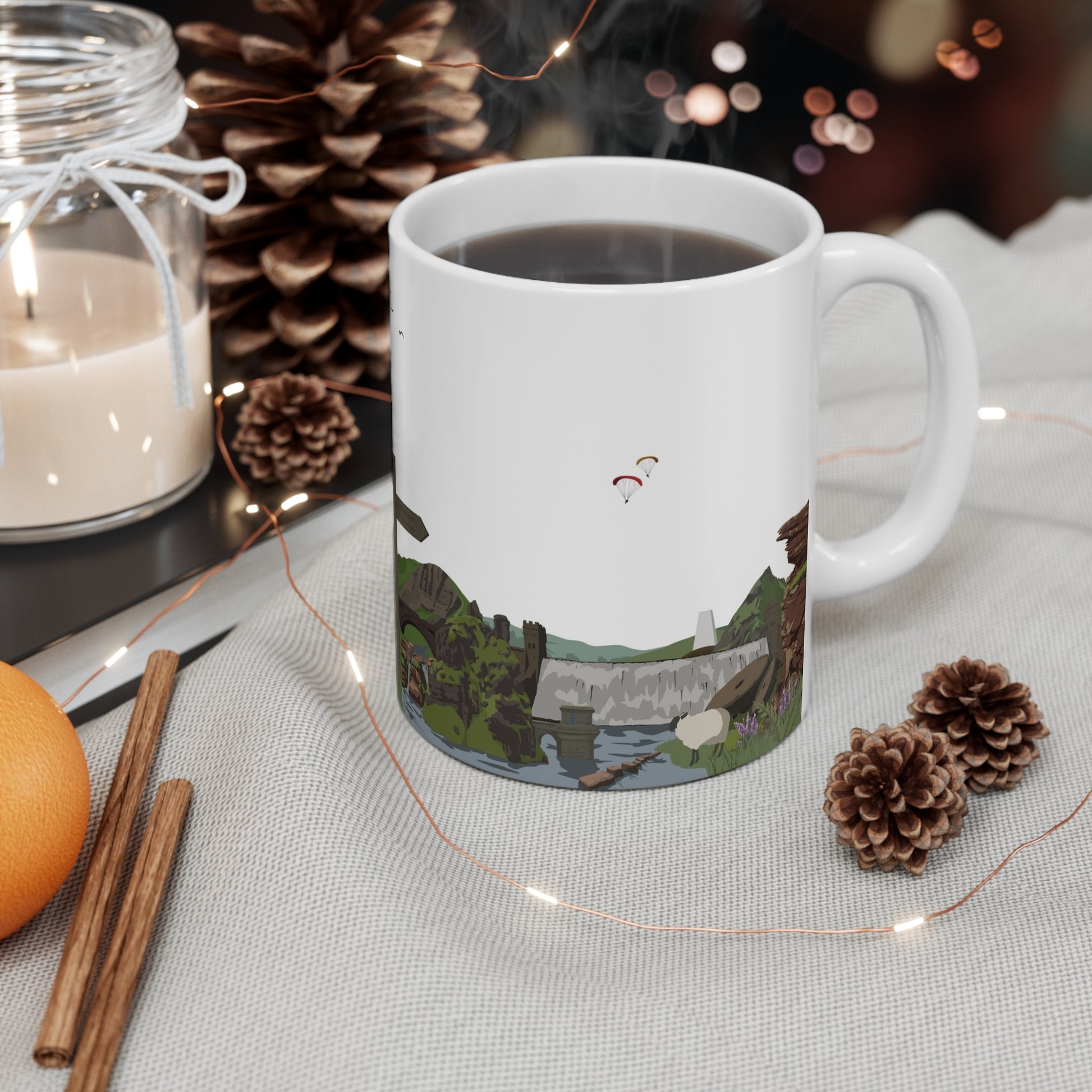 Peak District Illustrated Mug - Millstones & Moor