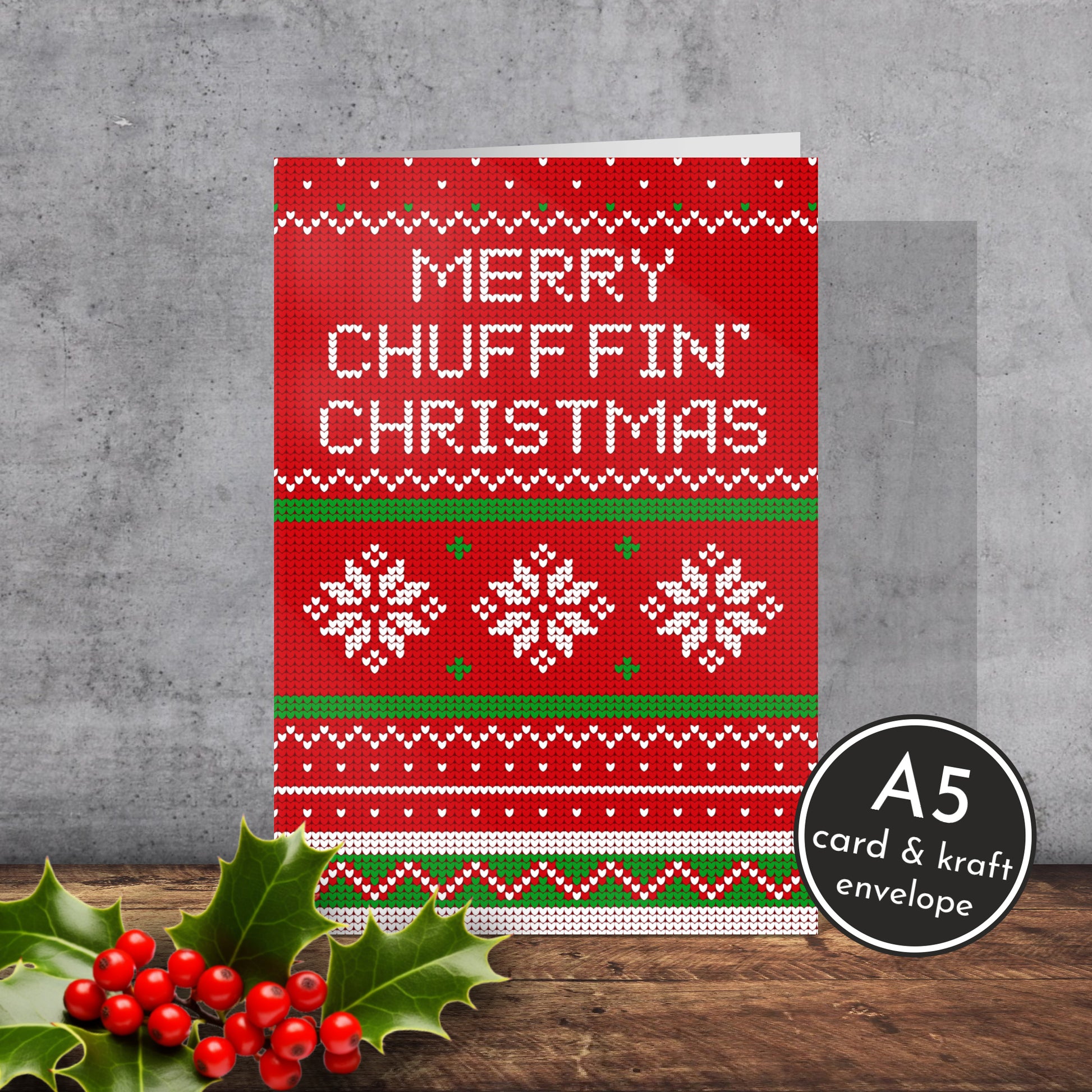 Yorkshire Christmas Jumper Card | A5 Card and Envelope - Millstones & Moor