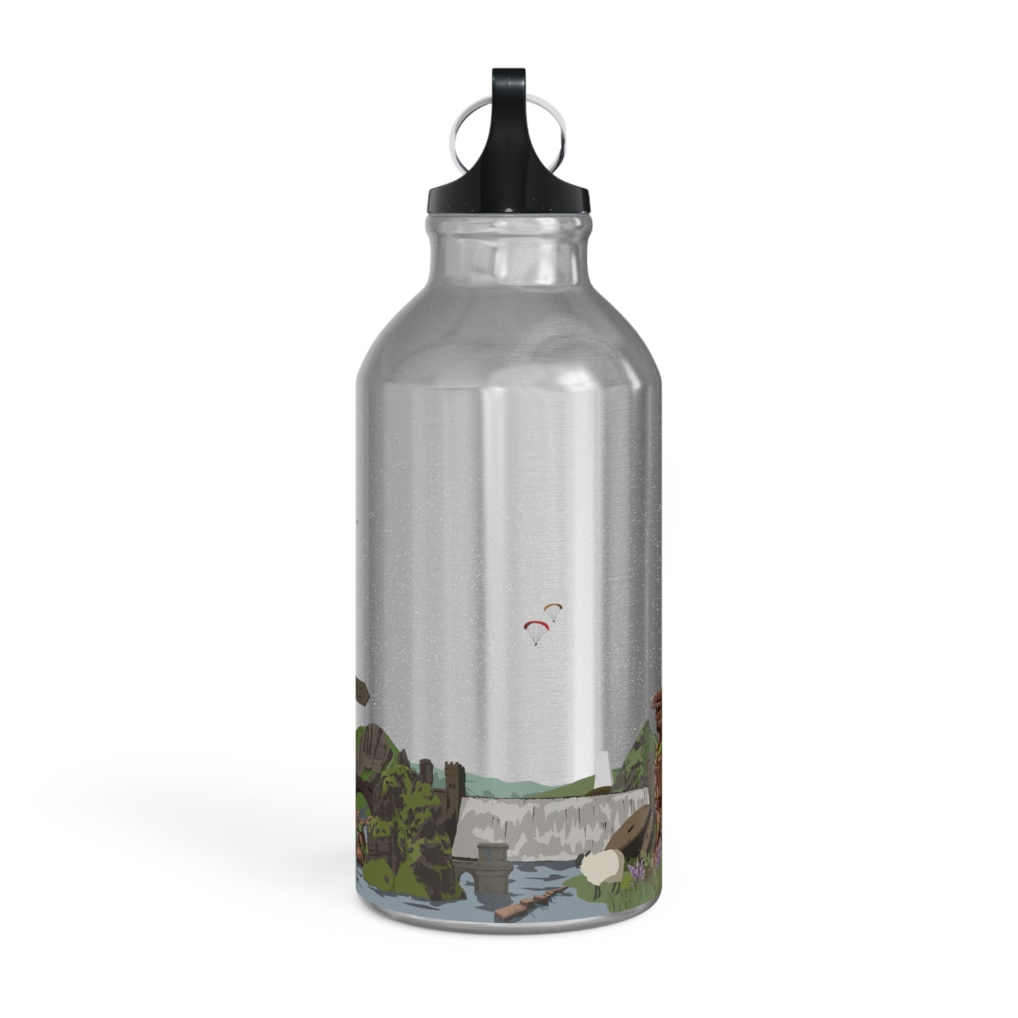 Peak District National Park illustrated metal water bottle