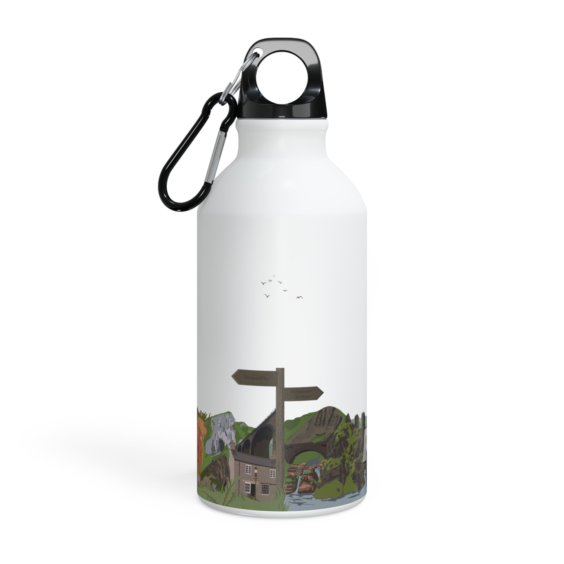 Peak District National Park illustrated metal water bottle