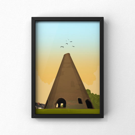 Catcliffe Glass Cone Print | Rotherham Print | A5 A4 A3