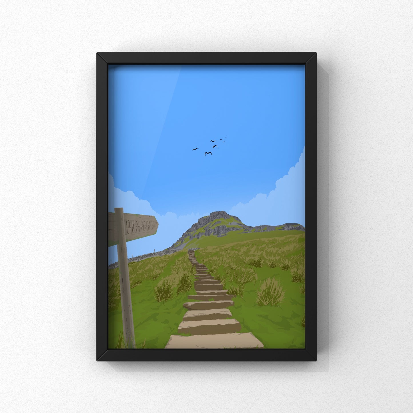 Pen-y-Ghent Yorkshire three peaks digital illustration print
