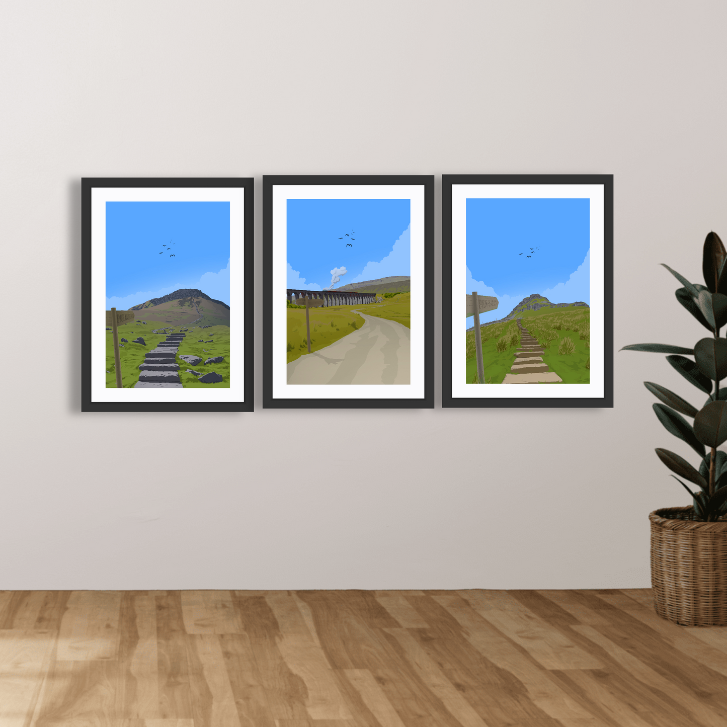 Yorkshire 3 Peaks Print Set | A5 A4 A3