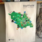 Sheffield Map Illustrated Tea Towel