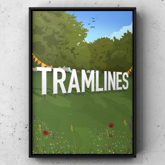 Tramline Festival Sign Print | Sheffield Print | A5 A4 A3