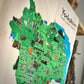 Yorkshire Map Illustrated Tea Towel