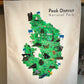 Peak District Map Illustrated Tea Towel