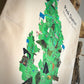 Peak District Map Illustrated Tea Towel