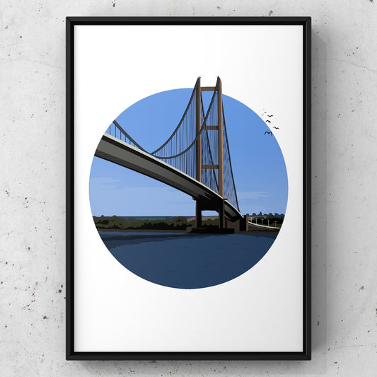 Humber Bridge | Yorkshire Print | A5 A4 A3