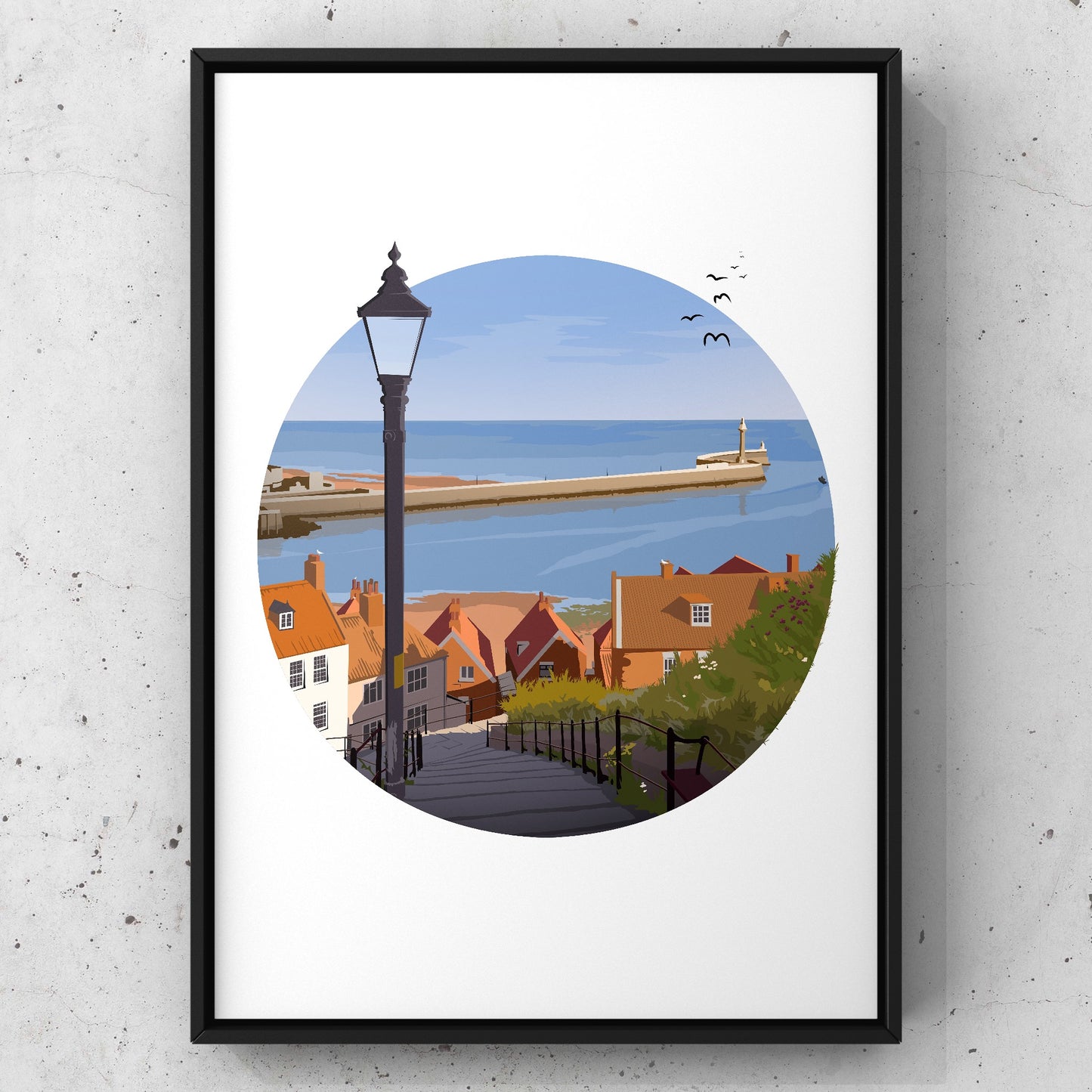 Whitby 199 Steps | Yorkshire Print | A5 A4 A3