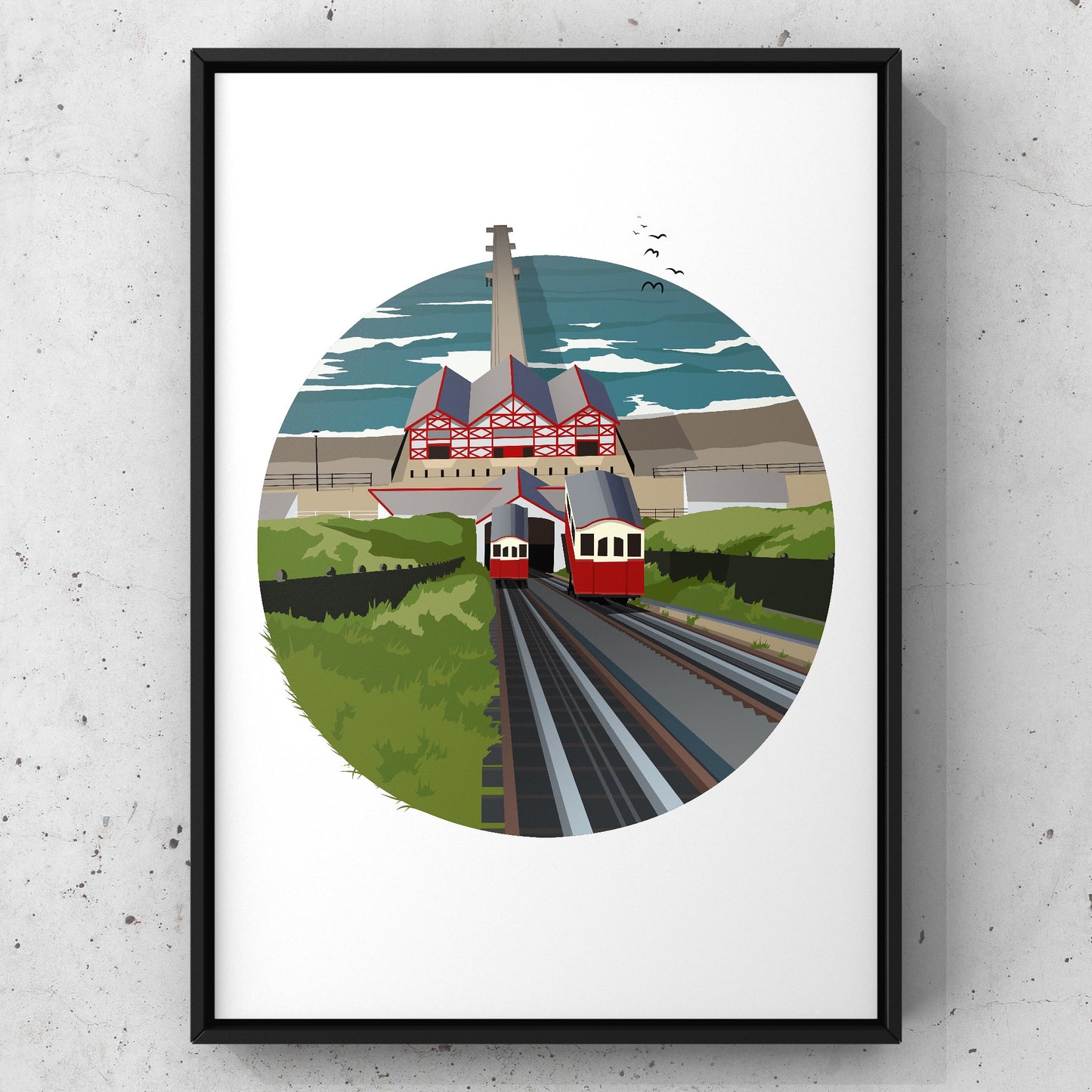 Saltburn Cliff Tramway | Yorkshire Print | A5 A4 A3