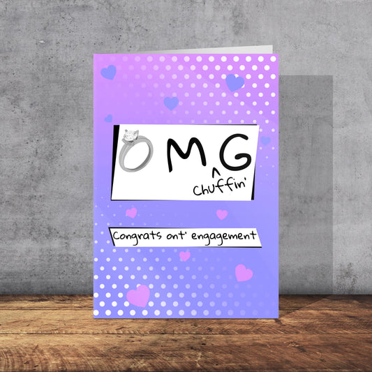 OMG Congratulations Engagement Card | Yorkshire Slang | A5 Card and Envelope